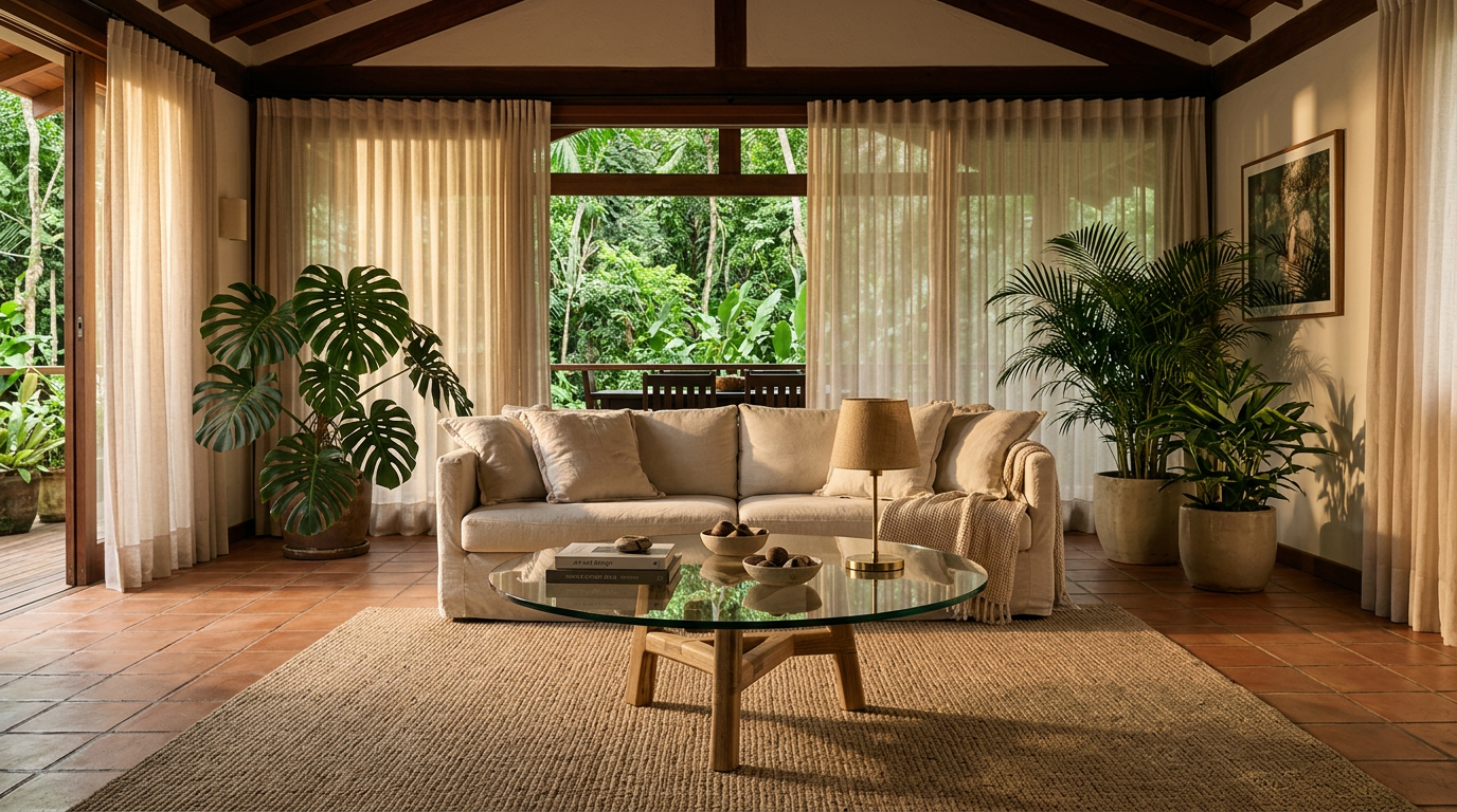 Mesa de Centro Linha IVI em ambiente Brasil chic